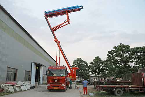 長(zhǎng)垣客戶購(gòu)買(mǎi)一臺(tái)21米的高空壓瓦機(jī)